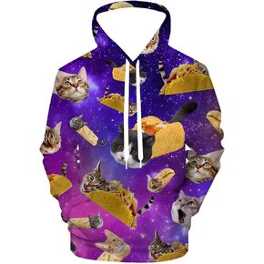 Hoodies for Men Women 3D Print Graphic Fleece Sweatshirts Pullover Novelty Hoody Hooded With Pockets