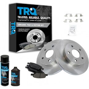TRQ Rear Brake Pad & Rotor Kit Brake Chemical Kit Brake Pads Brake Rotor Ceramic Compatible with 2017-2020 Land Rover Discovery 2014-2021 Range Rover 2014-2020 Range Rover Sport