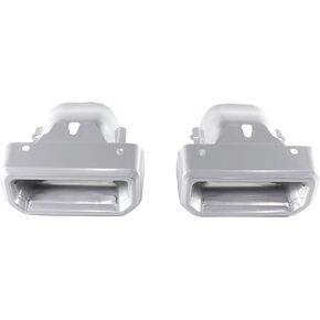Pair(2) Ex-h-a-ust Bezels For 2019-2024 Silverado GMC Sierra 1500 (Silver)