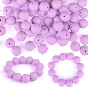 ASTARON 100 Pcs 15mm Silicone Beads for Keychain Making, Yellow Green Blue Pink Silicone Beads Bulk Round Beads for Bracelets Pens Crafts Jewelry Making