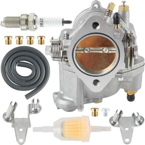 New Super E Carburetor Fuel Filter Spark Plug for Harley Big Twin Sportster Shorty Carb, Replace 82026, 496564, 35-0471, 11-0420, 1002-0025