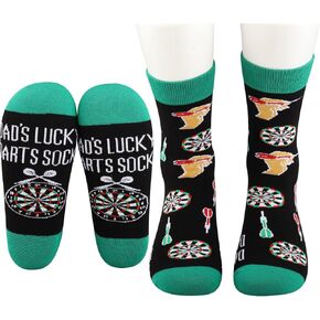 JNIAP Dad’s Lucky Darts Socks Dart Player Gifts Darts Lover Gifts Dart Game Socks Dart Club Dart Dad Gifts