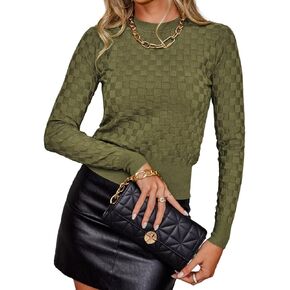 Ahlaray Womens Sweaters Long Sleeve Crew Neck Knit Pullover Sweater Tops Trendy Dressy Casual Fall, S-XXL
