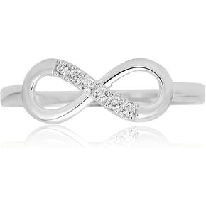 AVORA 10K Gold Simulated Diamond CZ Infinity Fashion Ring