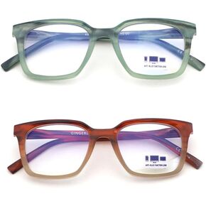 2 Pack Reading Glasses Blue Light Blocking for Women Men,Square Frame Computer Readers with Spring Hinge Fashion Eyeglasses +1.5