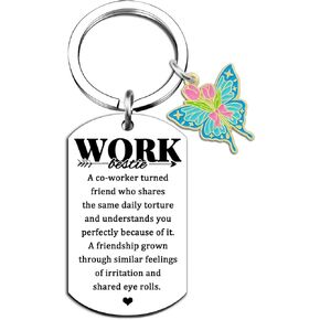 Work Bestie Gifts for Women Friend Administrative Assistant Gifts for Women Leaving Farewell Gifts for Employee Woman Retirement Gift Office Thank You Appreciation Keychain for Coworker Boss Lady