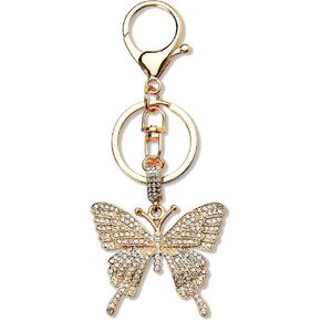 Glittering Rhinestone Butterfly Keychain for Women Butterfly Pendant Keychains for Car Keys Purse Handbag CharmClip Key Chain