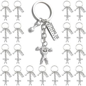 PHAETON 20PCS Fitness Trainer Gifts Gym Keychain Weight Keychain Gym Lovers Inspirational Keychain Bodybuilding Inspirational Gift for Fitness Lovers and Gifts