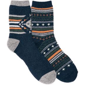 MUK LUKS Men's Wool 6 Inch Socks (2 Pair Pack)