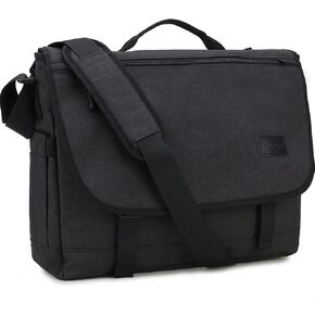 RAVUO Messenger Bag for Men, Water Resistant Lightweight Satchel 15.6 17 Inch Laptop Bags Shoulder Bookbag