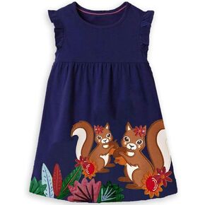 VIKITA Girls Dresses Pink Summer Clothes Sparkling Short Sleeve Outfits for Little Kids 2-12 Years Valentine's Day Gifts