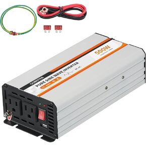 2000W Pure Sine Wave Inverter 12V DC to 120V AC Converter for Vehicles Boat Camping Outdoor Solar System, 2000 Watt Power Inverter with LCD Display, Remote Controller, USB Port, 4 AC Outlets