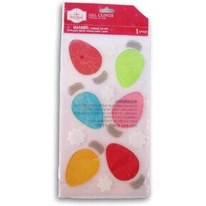 Christmas Gel Window Clings - Christmas Lights and Snowflakes - 17 Piece