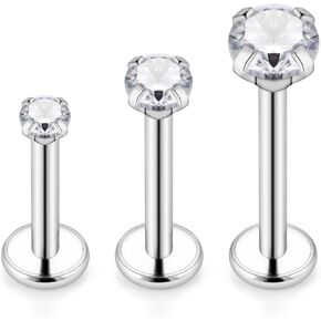 20g/18g/16g Tragus Piercing Jewelry G23 Titanium Medusa Piercing Jewelry Internally Threaded Labret Monroe Lip Nose Rings Studs Cartilage Helix Conch Earring for Women Men