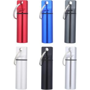 6 PCS Keychain Pill Holder, Waterproof Pill Container, Mini Travel Portable Pill Organizer, Pocket Pill Case for Men, Medicine Storage Box, Small Pill Case Travel for Purse Women Outdoor Camping
