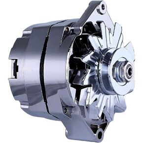 RAREELECTRICAL New Chrome Chevy 1-Wire Or 3-Wire Alternator Compatible With 140 Amp Self Exciting Energizing By Part Number 7127-140Ch