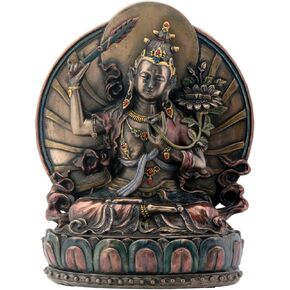 Manjushri Sitting On Lotus Buddhism Display Statue