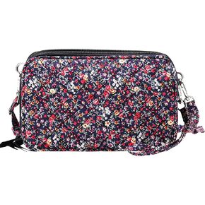 Brentano Cotton quilted double-zipper crossbody wallet purse and clutch in Kuwait