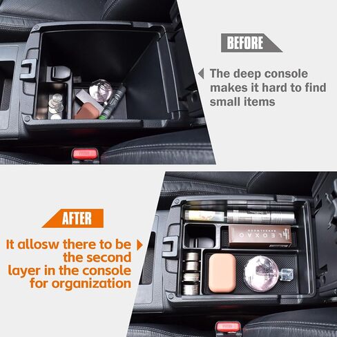 TACORBO Center Console Tray Compatible with Nissan Rogue 2014-2020 and Rogue Sport 2017-2022 Accessories, Armrest Secondary Storage Box, Also Fit Murano 2015-2023 2024 Interior ABS Insert Tray, Black in Kuwait