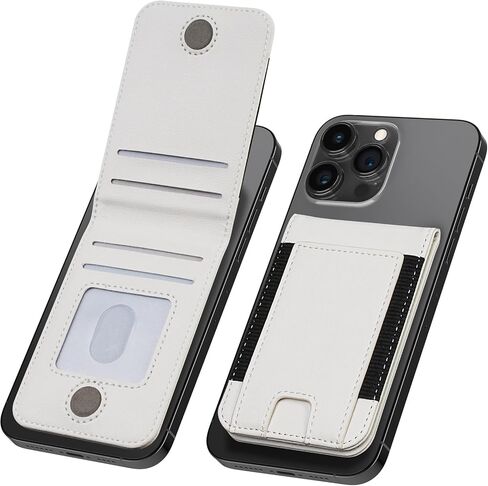 LOHASIC Designed for MagSafe Wallet, RFID Protection Magnetic Wallet 5 Card Holder with Stand, Vegan PU Leather Mens Phone Wallet for iPhone 15/14/ 13/12 Series, Not for iPhone 13/12 mini - Black in Saudi Arabia