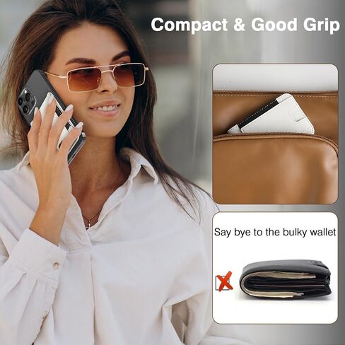LOHASIC Designed for MagSafe Wallet, RFID Protection Magnetic Wallet 5 Card Holder with Stand, Vegan PU Leather Mens Phone Wallet for iPhone 15/14/ 13/12 Series, Not for iPhone 13/12 mini - Black in Saudi Arabia