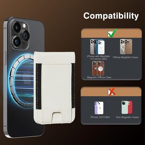 LOHASIC Designed for MagSafe Wallet, RFID Protection Magnetic Wallet 5 Card Holder with Stand, Vegan PU Leather Mens Phone Wallet for iPhone 15/14/ 13/12 Series, Not for iPhone 13/12 mini - Black in Saudi Arabia
