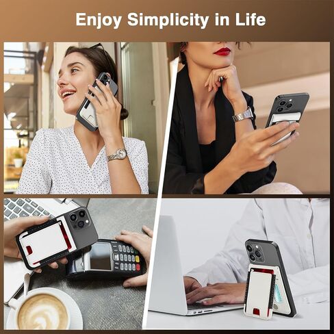 LOHASIC Designed for MagSafe Wallet, RFID Protection Magnetic Wallet 5 Card Holder with Stand, Vegan PU Leather Mens Phone Wallet for iPhone 15/14/ 13/12 Series, Not for iPhone 13/12 mini - Black in Saudi Arabia