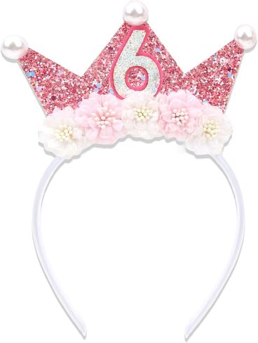 Semato 6th Birthday Decorations for Girl 6th Birthday Crown Princess Birthday Girl Headband 6th Birthday Gifts for Girls in Saudi Arabia