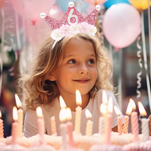 Semato 6th Birthday Decorations for Girl 6th Birthday Crown Princess Birthday Girl Headband 6th Birthday Gifts for Girls in Saudi Arabia