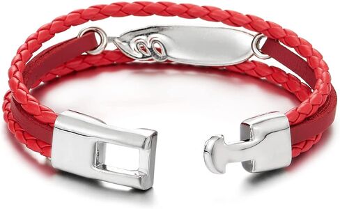 COOLSTEELANDBEYOND Feather Braided Leather Bracelet for Men Women Three-Row Leather Wristband in Saudi Arabia