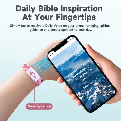 أساور آية الكتاب المقدس مع NFC، سوار آية الكتاب المقدس اليومي المسيحي، آية الكتاب المقدس الملهمة مع موسيقى NFC، سوار الكتاب المقدس يمكن ارتداؤها أساور المعصم المسيحية هدايا الكتاب المقدس للرجال والنساء in Saudi Arabia