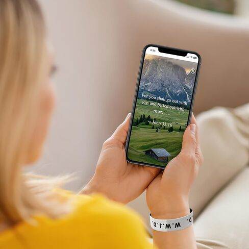 أساور آية الكتاب المقدس مع NFC، سوار آية الكتاب المقدس اليومي المسيحي، آية الكتاب المقدس الملهمة مع موسيقى NFC، سوار الكتاب المقدس يمكن ارتداؤها أساور المعصم المسيحية هدايا الكتاب المقدس للرجال والنساء in Kuwait