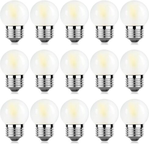 لمبة إضاءة صغيرة LED قابلة للتعتيم بقدرة 3 وات، قاعدة لولبية قياسية E26 مكافئة 25 وات، G40 أبيض دافئ ناعم 2700 كيلفن 260 لومن لمبة أضواء بلوري للحمام وغرفة النوم ومصباح الطاولة، حزمة لهجة بجانب السرير مكونة من 6 قطع in Kuwait