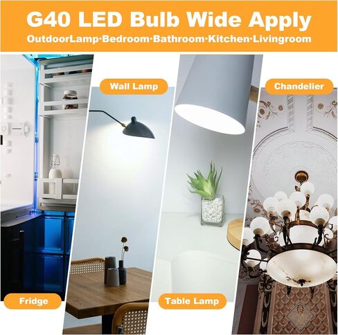 لمبة إضاءة صغيرة LED قابلة للتعتيم بقدرة 3 وات، قاعدة لولبية قياسية E26 مكافئة 25 وات، G40 أبيض دافئ ناعم 2700 كيلفن 260 لومن لمبة أضواء بلوري للحمام وغرفة النوم ومصباح الطاولة، حزمة لهجة بجانب السرير مكونة من 6 قطع in Kuwait