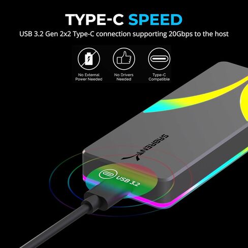 SABRENT USB-C Enclosure for M.2 2230 PCIe NVMe SSDs, 10Gbps Transfer Speed, UASP and TRIM Support, Compatible with Windows, macOS, Linux (EC-NE30) in Saudi Arabia
