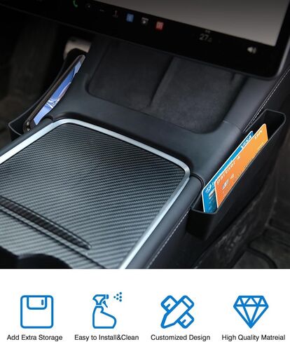 صينية تنظيم جانبية لوحدة التحكم المركزية لطراز تسلا Y 2025 2024-2020 / طراز تسلا 3 2024-2017 صندوق تخزين مسند الذراع لوحدة التحكم الجانبية نموذج Y موديل 3 ملحقات 1 قطعة in Kuwait