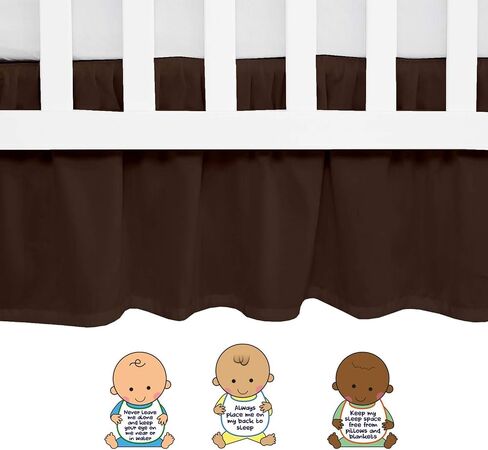 Crib Bed Skirt Split Corner,Dust Ruffle 100% Cotton Nursery Crib Toddler Bedding Skirt for Baby Boys or Girls, Ruffled 14" Drop White Solid in Saudi Arabia