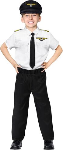 Boys Kids Pilot Halloween Costume Airline Captain Uniform Party Dress Up Birthday in Saudi Arabia