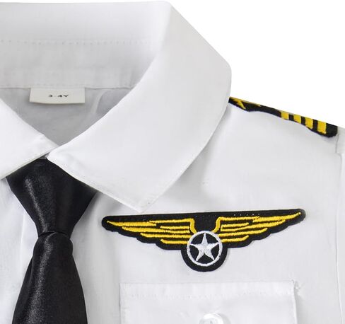 Boys Kids Pilot Halloween Costume Airline Captain Uniform Party Dress Up Birthday in Saudi Arabia