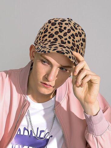 Adjustable Baseball Cap Leopard Print Hat Cotton Sunhat Headwear Outdoor Shade Sports Cap in Kuwait