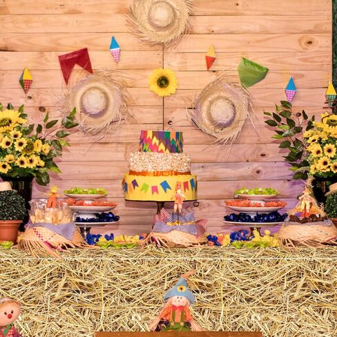 3Pcs Straw Tablecloth - 84 inch Round Straw Table Cover Waterproof Farm Table Cloth Hay Stacks for Farm Party Decorations Cowboy Western Theme Party Supplies in Kuwait