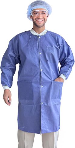 Lab Coats 10 Pack Disposable Waterproof for Paintings, Work, Dental, Breathable Durable, Jacket PPE, Pockets in Saudi Arabia