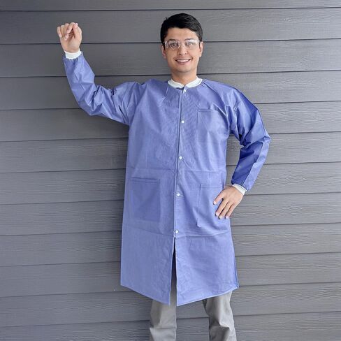 Lab Coats 10 Pack Disposable Waterproof for Paintings, Work, Dental, Breathable Durable, Jacket PPE, Pockets in Saudi Arabia
