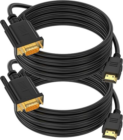 (in) HDMI to (Out) VGA Cable 3.3 Feet, 1080P HD video cord compatible for Computer, Desktop, Monitor, Projector, HDTV and more (NOT Bidirectional) in Saudi Arabia