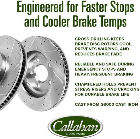 Callahan Rear Brake Kit For 2011 2012 2013 2014 2015 2016 2017 Durango Grand Cherokee Replacement Brake Rotors and Ceramic Brake Pads with Calipers in Saudi Arabia
