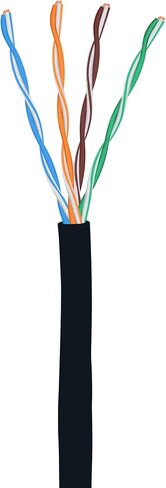 CAT5E Riser (CMR), 1000ft, UTP 24AWG, Solid Bare Copper, 350MHz, UL Certified, Easy to Pull (Reelex II) Box, Bulk Ethernet Cable, Yellow in Kuwait