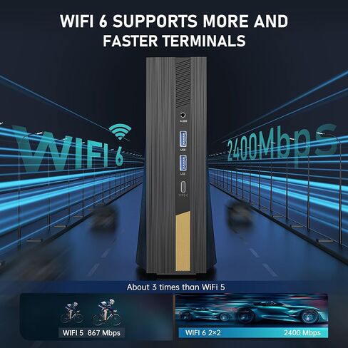 جهاز كمبيوتر صغير i7 ACEMAGIC، كمبيوتر صغير Intel Core i7-11800H (8C/16T، ذاكرة تخزين مؤقت ذكية 24 ميجابايت، حتى 4.6 جيجاهرتز) 32 جيجابايت DDR4 1 تيرابايت NVME SSD، كمبيوتر مكتبي صغير مع شاشة ثلاثية 4K/WiFi 6/BT5.2 للألعاب/المكتب /بيت in Kuwait