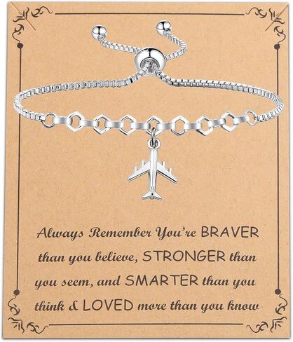 Airplane Bracelet Aircraft Pendant Flight Attendant Jewelry Pilot Gifts for Aviation Traveler (bracelet) in Kuwait