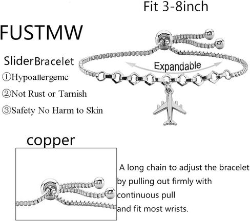 Airplane Bracelet Aircraft Pendant Flight Attendant Jewelry Pilot Gifts for Aviation Traveler (bracelet) in Kuwait