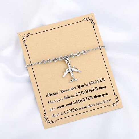Airplane Bracelet Aircraft Pendant Flight Attendant Jewelry Pilot Gifts for Aviation Traveler (bracelet) in Kuwait